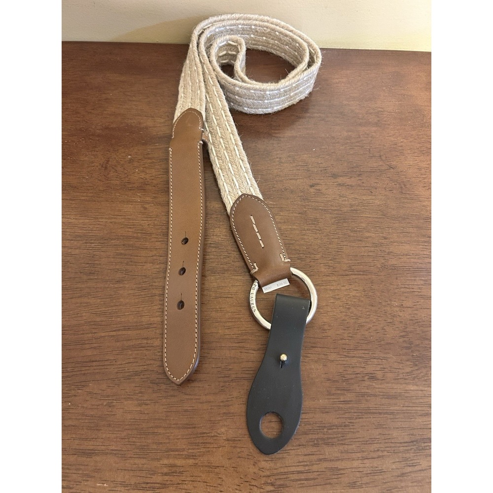 NWT Ralph Lauren Leather Hemp Belt Natural Brown Woven Size 40 Made Italy 295.00